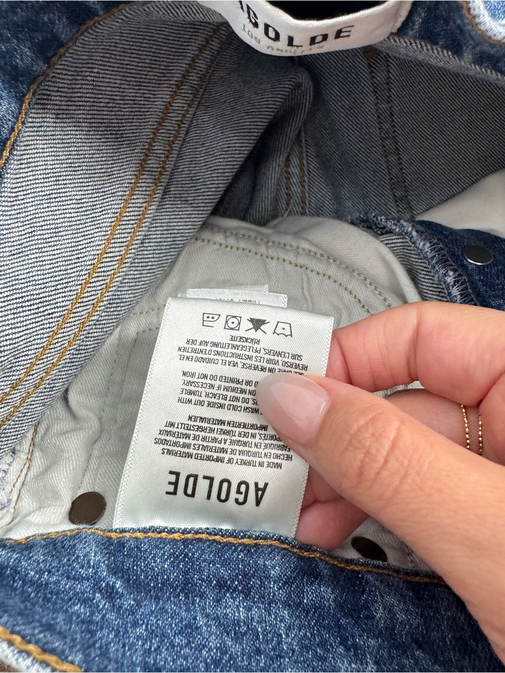 Agolde Riley High Rise Straight Crop Jeans Medium Wash Blue Womens Size 24 - Picture 7 of 13